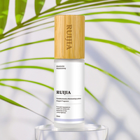 Kemasan Kosmetik Ramah Lingkungan dari Bambu Alami Kosong 30ml 50ml 100ml 120ml 150ml Botol Kaca Buram dengan Pompa Losion Bambu