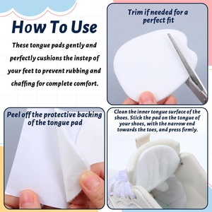 Large White Felt Tongue Pads <strong>Cushion</strong> for Shoes Soft Self-Adhesive Non Slip <strong>Cushion</strong> Inserts Shoe Tongue Pads for Men and Women - Product Image 4