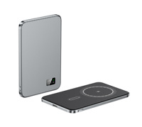 Batterie externe magnétique 22,5 W, chargeur sans fil ultra-mince 7,5 mm en aluminium 5000/10000 mAh pour téléphone 15 14 16 17 et montre