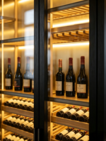 Cave à vin moderne en bois massif sur mesure, avec étagères intérieures, stockage à température constante, capacité 20-29 bouteilles, pour maison et hôtel