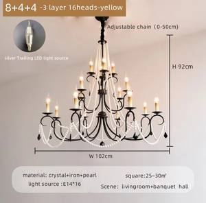 Lámpara colgante de cristal de lujo para Banquete de boda, candelabro de vela inspirado en Villa para restaurante, Hotel, habitación de princesa - Product Image 5