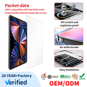 Protection d'écran en verre trempé 2.5D haute transparence ODM pour tablette iPad 2026 11/13 pouces Pro Air Mini, dureté 9H, lisse et sensible - Product Image 1