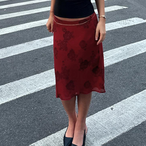 Falda midi ligera y transpirable con estampado digital para mujer, elegante y casual para oficina, falda elegante para mujer - Product Image 2