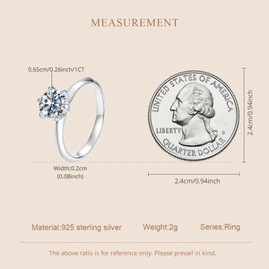 Bague de fiançailles solitaire Moissanite à bord de couteau étincelant en argent sterling 925 pour femme Bague en pierre <span class=keywords><strong>unique</strong></span> à 6 broches brillante - Product Image 4