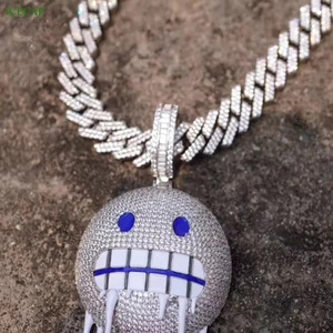 Mode Hip Hop 925 Argent <span class=keywords><strong>Namel</strong></span> Pendentif Collier Ice Out Diamant VVS Tissé Moissanite Pendentif Pour Hommes Et Femmes - Product Image 5
