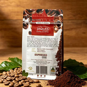 Bolsa de fondo plano con logotipo personalizado, con cierre hermético, para envasar café de 250g, con válvula unidireccional - Product Image 2