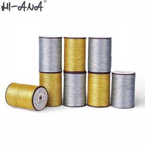خيط شمعي كوري بالجملة من المصنع، 0.5 مم، 110 متر، ذهبي وفضي، مجدول للخياطة - Product Image 1