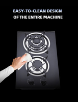 Meilleure flamme 2 brûleurs table de cuisson à gaz intégrée panneau en acier inoxydable dispositif de sécurité électrique pour la maison et les hôtels