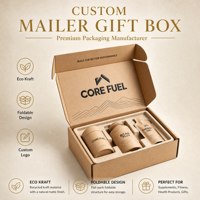 Boîte d'expédition Gotop en kraft recyclé durable avec structure pliable à plat et plateau en pâte personnalisé pour coffret cadeau de compléments alimentaires