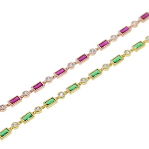 Bracelet rouge vert géométrique rectangle cz pour femmes, nouvel arrivage de printemps <span class=keywords><strong>2023</strong></span> - Product Image 4