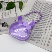 Boîte d'emballage en plastique DIY écologique en forme de lapin mignon pour cosmétiques, perles, bijoux, boucles d'oreilles, bagues et accessoires pour enfants