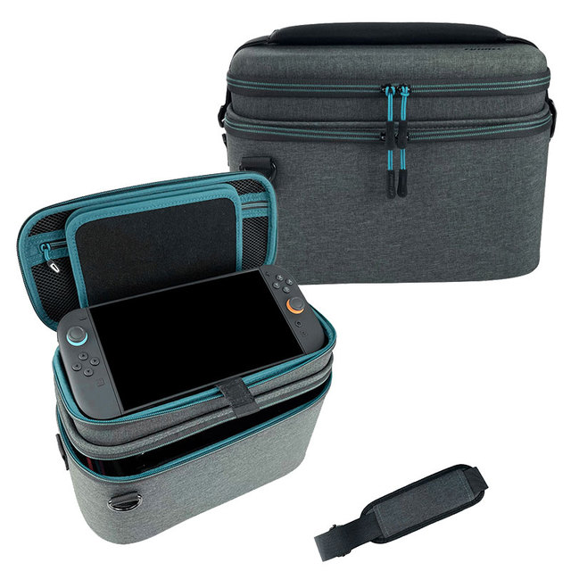 All in One Large Capacity Hard EVA Storage Bag with 20 Game Card Slots Carry Case for Nintendo Switch 2 Full Accessories