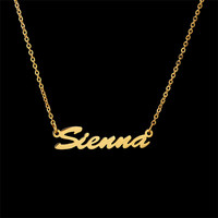 Collier personnalisé en acier inoxydable plaqué or 18 carats, anti-ternissement, avec nom écrit en script, bijoux pour femmes, cadeau