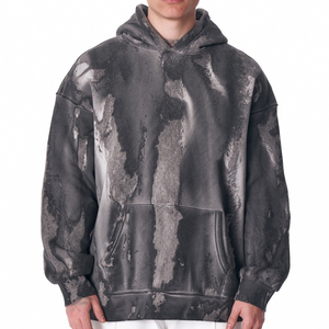 Felpa con Cappuccio Personalizzata in Cotone 100% - <span class=keywords><strong>Design</strong></span> Oversize Tie-Dye con Tasca, Taglie Grandi - Product Image 1