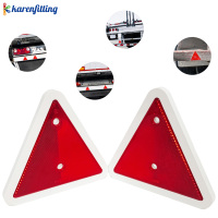 Lot de 2 panneaux de signalisation pour véhicules à faible vitesse en plastique rouge avec triangle en plastique durable, panneau de sécurité haute visibilité pour équipement agricole