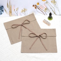 Kantong amplop Linen katun dapat dipakai ulang tas Debu penutup kantung kemasan pakaian kain kasa cetak Logo kustom