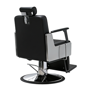 Sillas de Barbero de Alta Calidad con Altura de Asiento Ajustable, Sillas de Peluquería con Placa Plateada, Sillas de Salón de Belleza Modernas Negras Personalizadas al por Mayor - Product Image 3