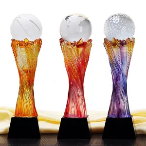 DILU kişiselleştirilmiş Golf topu cam ödülü K9 kristal Golf kupa