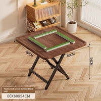 Table pliante multifonctionnelle compacte pour Mahjong et jeux de cartes, avec fonction d'échecs intégrée, design carré