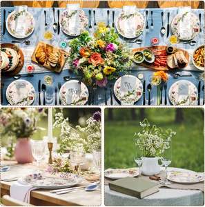 แผ่นกระดาษแบบใช้แล้วทิ้งทรงกลม9นิ้วสีขาว350gsm สไตล์วินเทจวัสดุสำหรับงานเลี้ยงที่ผ่านการรับรองจาก CMYK - Product Image 5