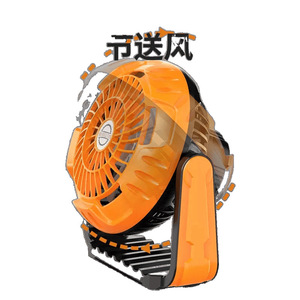 พัดลมตั้งแคมป์แบบพกพา ชาร์จ USB ได้ พร้อมไฟและตะขอ - Product Image 5