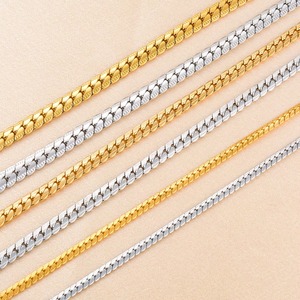 Cadena cubana plana de acero inoxidable en color oro y plata para hombre y mujer, collar de hip hop, regalo para fiestas, joyería de moda. - Product Image 2