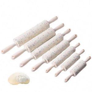 Kitchen Pastry Tools Custom Logo <b>Plastic</b> Handle Non Stick Silicone Colored Cookie Kids Mini Rolling Pin for Dough Flour Dumpling - Product Image 1