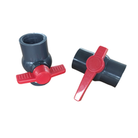 Vanne à boisseau sphérique en PVC ATA en gros, poignée rouge et bleue, poignée bleue, 1/2"-4", compacte, octogonale, 2 pièces, vanne à eau à boisseau sphérique