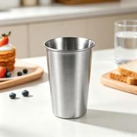 Gobelet en acier inoxydable personnalisé avec logo, 8 oz, 12 oz, 16 oz, empilable, verres à boire en métal pour le camping