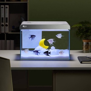 YEEカスタマイズ可能なスマートフィッシュタンク、超白クリアガラス小型水槽、LED水槽ライトとフィルター付き - Product Image 1