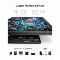 Moniteur de jeu portable de 18,5 pouces, 120 Hz, 1080p FHD IPS LCD, haut-parleur intégré, HDR, écran secondaire, ordinateur portable, PC, téléphone, support VESA