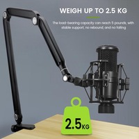 Support de bureau universel en alliage d'aluminium pour diffusion en direct, microphone à condensateur, caméra et tablette