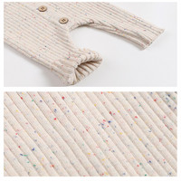 Barboteuse en tricot privé à pois, 1 pièce, printemps-automne, vêtements pour nouveau-né, pour garçons et filles, combinaison boutonnée à manches longues et col en O pour bébé