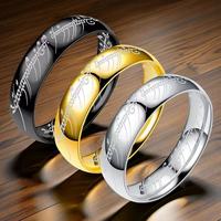 Bague du Seigneur des Anneaux en Acier Titane Gravée Resoul, Style Vintage, pour Hommes et Femmes