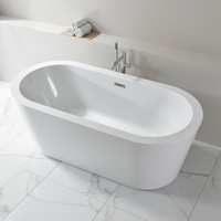 Baignoire autoportante ovale moderne en acrylique pour bains relaxants en intérieur, idéale pour les hôtels, les villas ou la vente en gros pour usage domestique