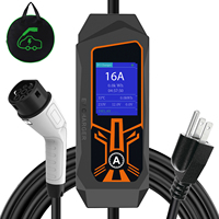 Chargeur EV portable 16A32A réglable 3,5kW7kW Type 2 Prise US Station de recharge à domicile et en voyage Câble de recharge pour véhicule électrique AC