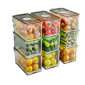 Transparent with handle kitchen drain box fruit vegetable preservation refrigerator food storage box food storage container