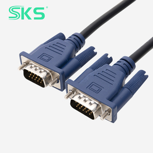 High-Definition 1m Blue Male to Male <strong>VGA</strong> <strong>Cable</strong> Full Copper 15-Pin Computer HDTV Charging Data Sending PVC Jacket Braid Shielding - Product Image 1