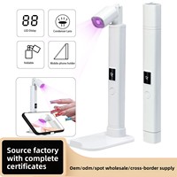 Nouvelle lampe UV portable en silicone pour nail art, kit pliable avec support rotatif à 360 degrés et adhésif pour faux ongles