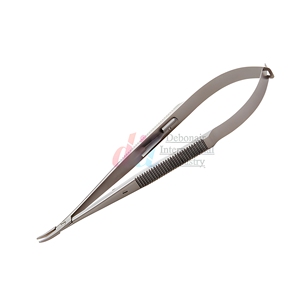 Portaagujas Castroviejo de 18 cm con mango plano y bloqueo, de acero inoxidable, instrumentos quirúrgicos oftálmicos, proveedor mayorista - Product Image 3
