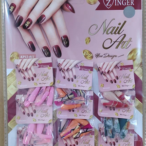 2023 оптовая продажа, высококачественные искусственные ногти в гробу с модным дизайном, накладные ногти для дома своими руками - Product Image 1