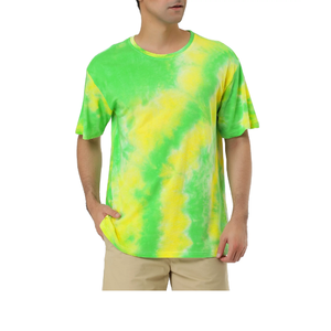 Camiseta de Algodón con Cuello Redondo y Estampado Tie-Dye, Precio al por Mayor, Logotipo Personalizado, Impresión Digital, Tallas Grandes, Secado Rápido, Transpirable, para Hombre - Product Image 1