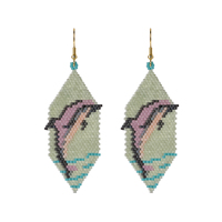 Pendientes de Bisutería de Moda con Cuentas Miyuki de Estilo Bohemio, Hechos a Mano con Patrones Naturales, para Mujer, MOQ Bajo