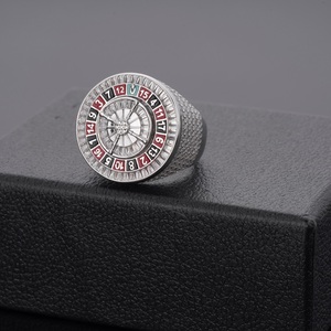 Tendy élégant rappeur bijoux laiton cuivre 5A diamant entièrement glacé argent hommes cubique zircone anneaux - Product Image 4