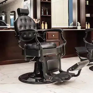 Perlengkapan Salon Kecantikan Barbershop, Kursi Baroon Logam, Kursi Salon Antik