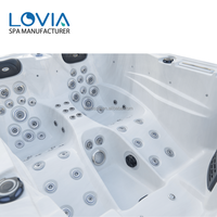 LOVIA - Bañera de Hidromasaje Rectangular para Exteriores, de Diseño Moderno, Eficiente Energéticamente, con Hidroterapia, Jacuzzi