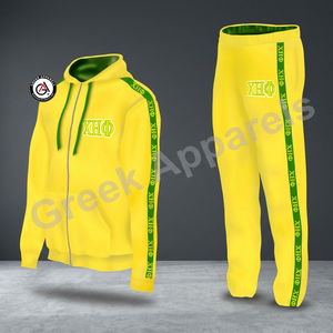 Chi Eta Phi Sororirty Embroidery Women Fleece Tracksuit | XHO Sorority Embroidered Ladies Custom Style Jogging Suit - Product Image 3