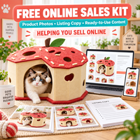 Maison pour chat en feutre en forme de pomme personnalisée, niche pour chat d'intérieur, lit pour animaux de compagnie, OEM ODM, vente en gros d'articles pour animaux de compagnie