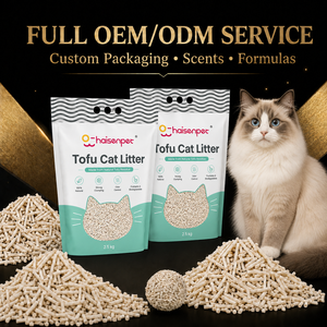 OEM ODM ทรายแมวเต้าหู้ ย่อยสลายได้ ควบคุมกลิ่นธรรมชาติ น้ำหนักเบา ปราศจากฝุ่น ขายส่งจำนวนมาก มีตัวอย่างให้ทดลอง - Product Image 1