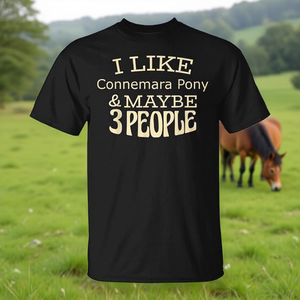 T-Shirt con Stampa Pony di Connemara e Minimal People per Adulti, Unisex, Manica Corta, Girocollo, in Cotone, Casual, Abbigliamento Promozionale - Product Image 3